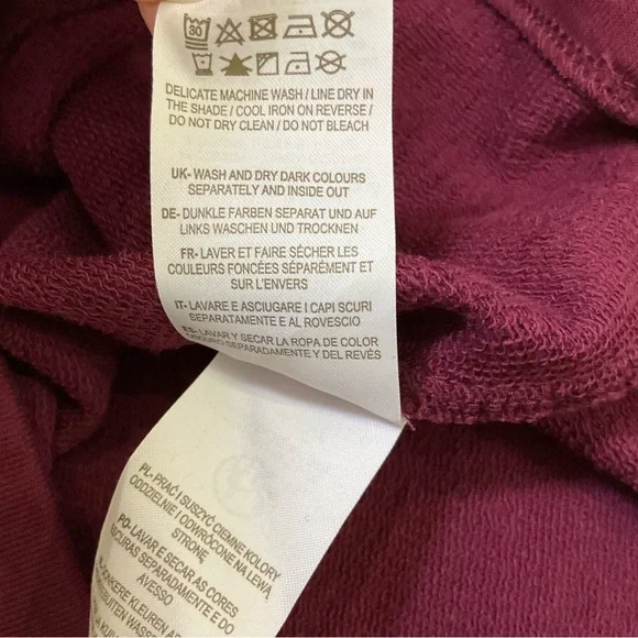 Boden Women’s Puff Sleeve Sweatshirt Dress - Burgundy Long Sleeve Stretc… - Picture 14 of 16